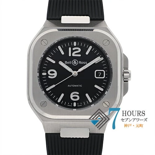 [114013] Bell & Ross Bell & Ross BR05A-BL-ST/SRB Black Steel Black Dial SS/Rubber Automatic Guarantee Card Genuine Box Watch Male Male Gentleman