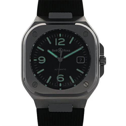 [114013] Bell & Ross Bell & Ross BR05A-BL-ST/SRB Black Steel Black Dial SS/Rubber Automatic Guarantee Card Genuine Box Watch Male Male Gentleman
