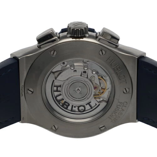[117802] HUBLOT Hublot 521.NX.7170.LR Classic Fusion Chronograph Blue Dial TI/Rubber/Leather (Croco) Automatic Guarantee Card Genuine Box WATCH WATCH Male Male Gentleman