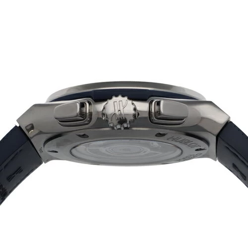 [117802] HUBLOT Hublot 521.NX.7170.LR Classic Fusion Chronograph Blue Dial TI/Rubber/Leather (Croco) Automatic Guarantee Card Genuine Box WATCH WATCH Male Male Gentleman