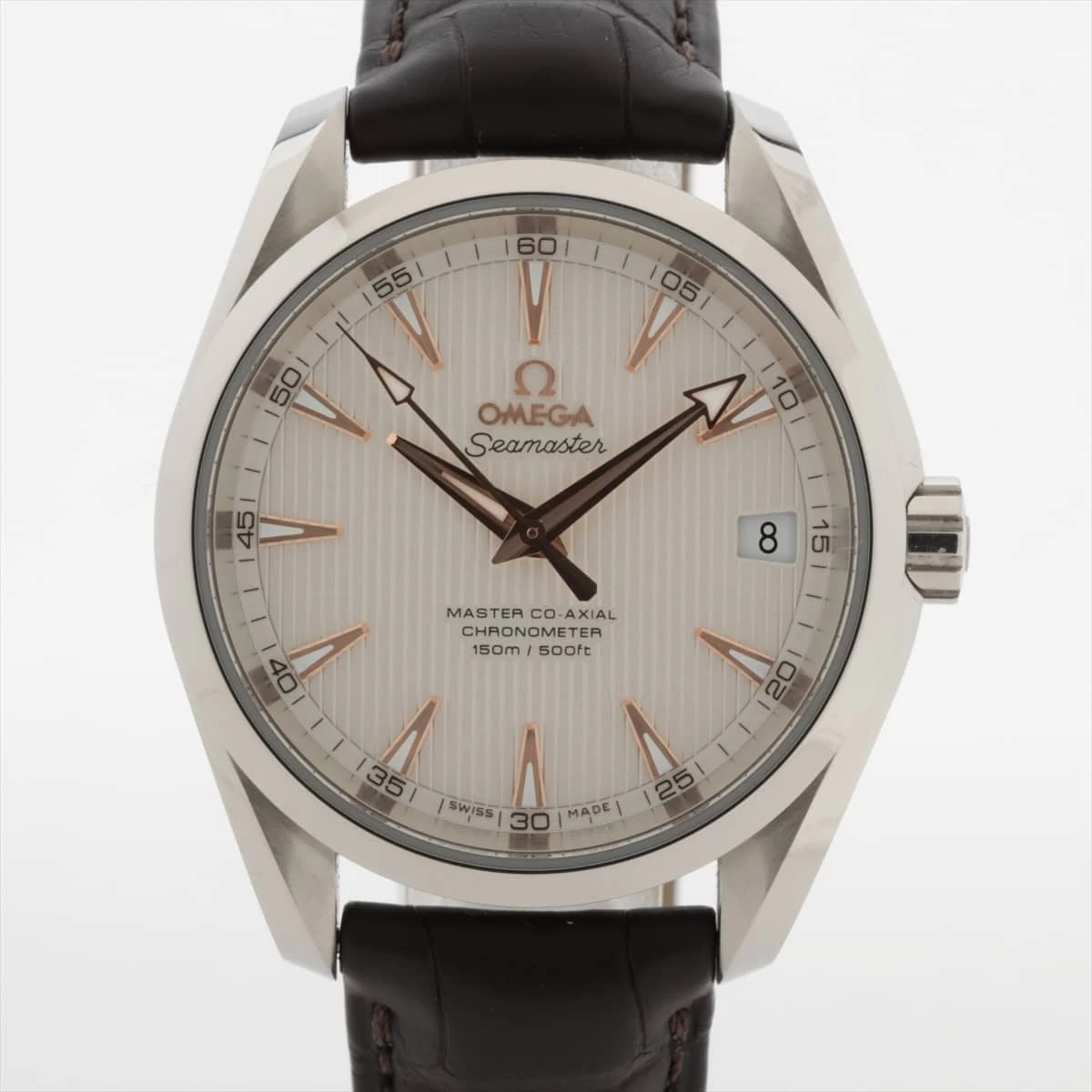 Omega Seamaster Aqua Terra Chronometer 231.13.39.21.02.003 SS x Leather AT Silver Dial