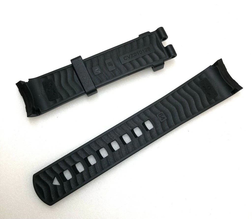 Unused Omega Belt Genuine Band Seamaster Rubber Belt Rubber Material 20mm Black CVZ010126 Black Replacement Belt OMEGA Watch Parts 