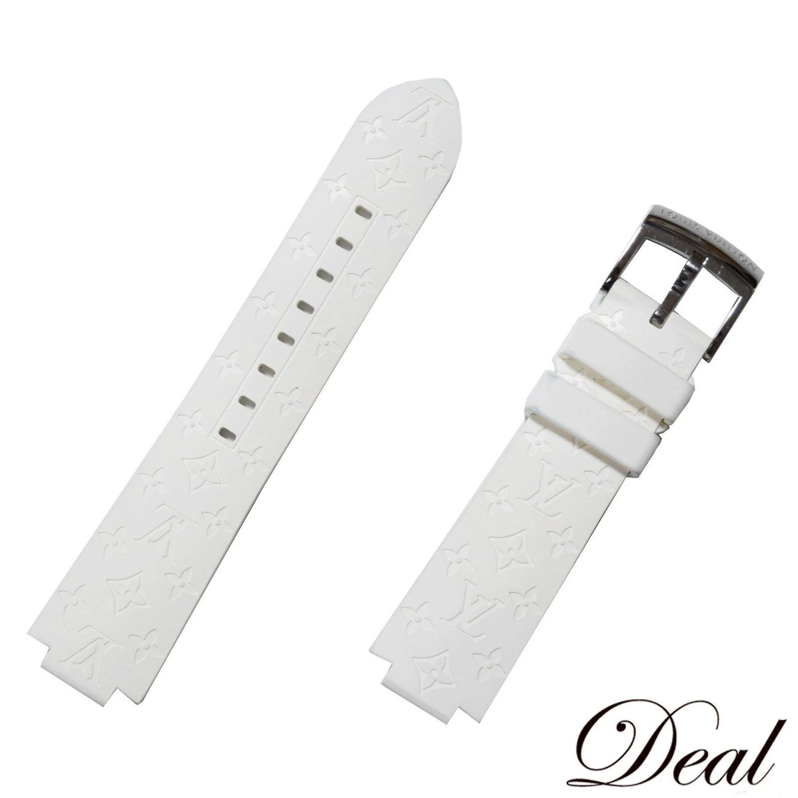 Louis Vuitton Louis Vuitton Rubber Belt with Tambour Buckle R15613 Monogram Replacement Belt LV
