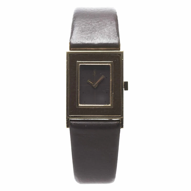 Saint Laurent Belt (external product) 4-131304YO Quartz Brown Dial Stainless Steel Leather Ladies SAINT LAURENT 