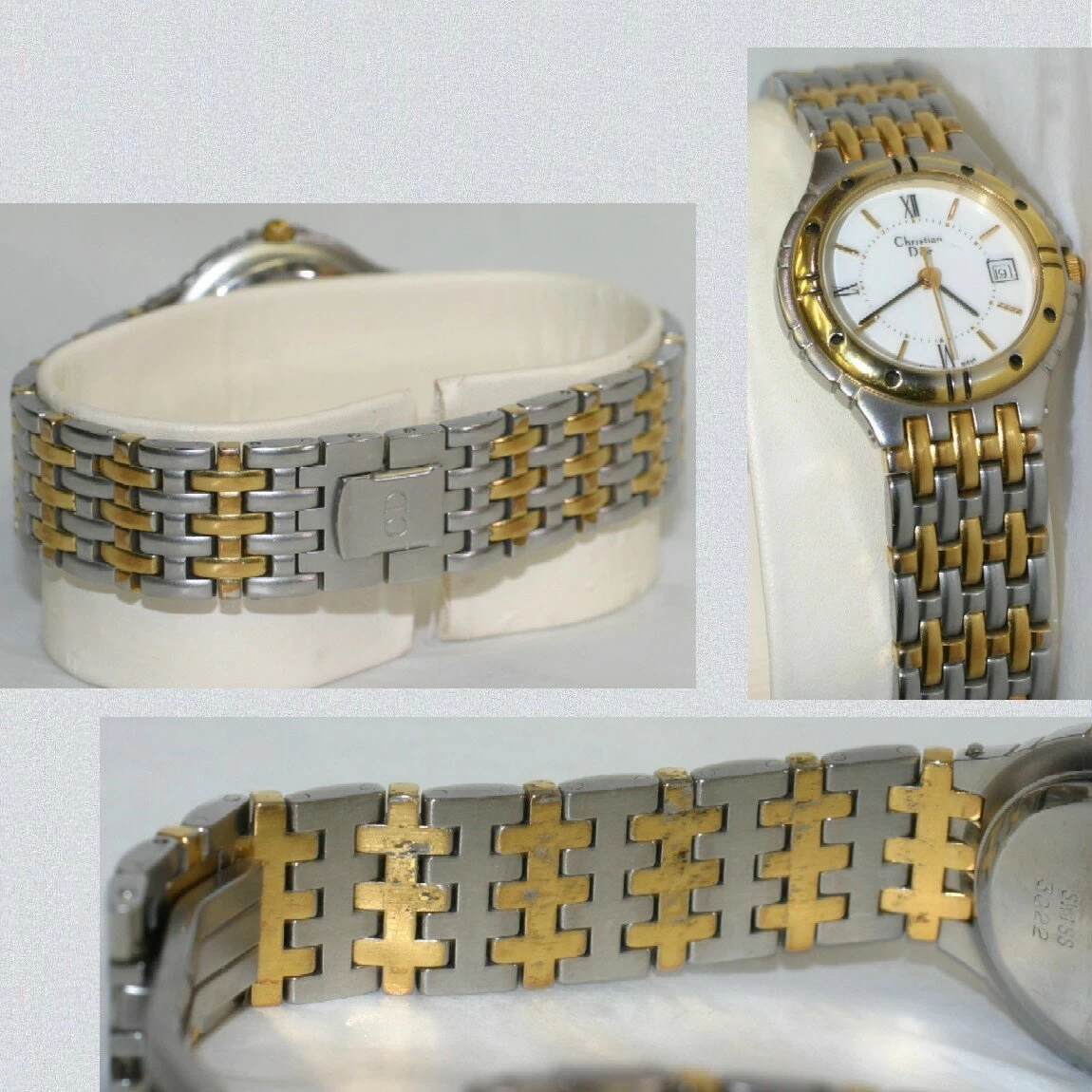 Genuine Perfect Beauty Item C, Dior Women's Combi Stylish Watch Shining with Gold Indices on a Luxurious Round White Dial with 1 Month Guarantee ○A12-84