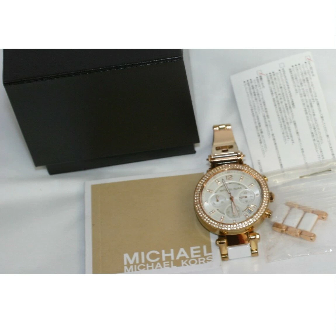 Perfect Beauty Michael Kors Women's Watch with Lots of Rhinestones Embedded in a Gold Case MK5774 Chronograph with 1 Month Guarantee 0A13-53