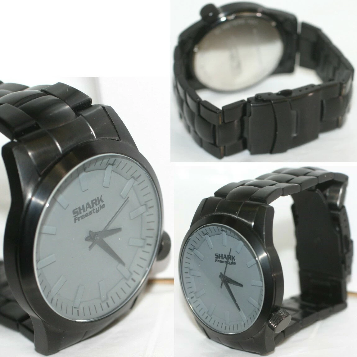 Genuine Complete Beautiful Shark Freestyle Gentleman's Black Big Watch A126-11 50m Waterproof with 1 Month Warranty ○A14-77
