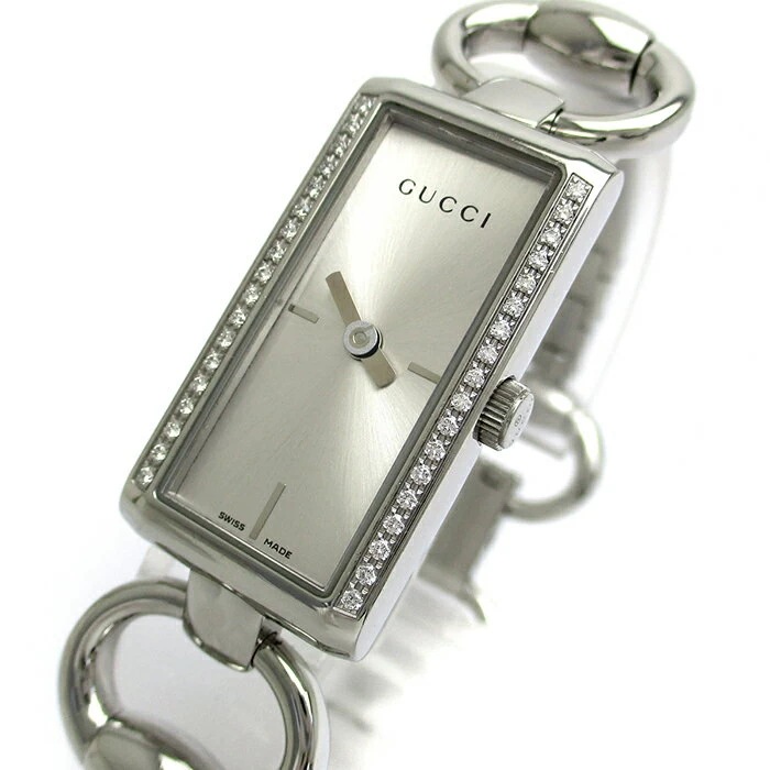 Gucci Tornavoni Ladies Diamond Bezel Horsebit Silver Dial 119 GUCCI Quartz