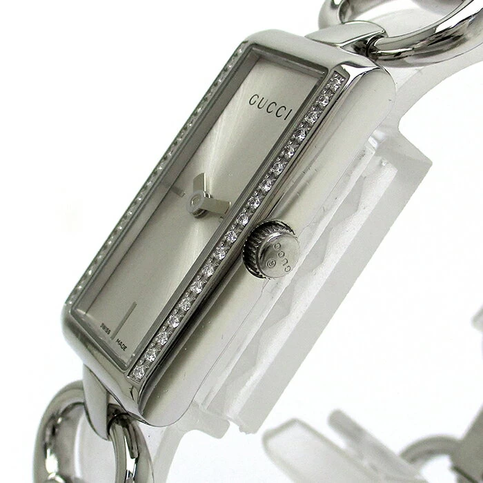 Gucci Tornavoni Ladies Diamond Bezel Horsebit Silver Dial 119 GUCCI Quartz
