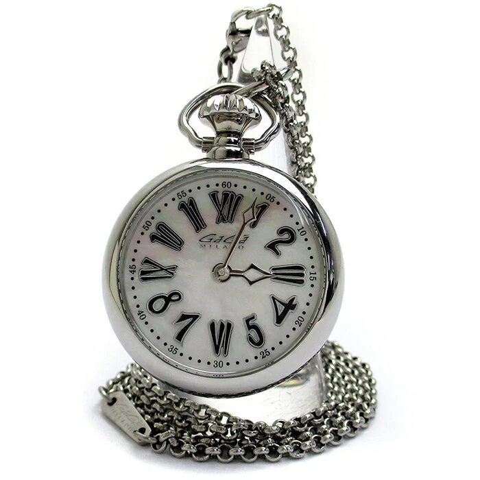 Gaga Milano Pocket Watch Ladies Necklace Watch Shell Dial 7000 GAGAMILANO Warranty BOX Quartz Working Item Lady