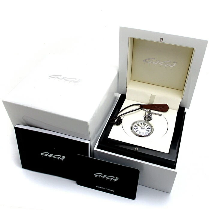 Gaga Milano Pocket Watch Ladies Necklace Watch Shell Dial 7000 GAGAMILANO Warranty BOX Quartz Working Item Lady