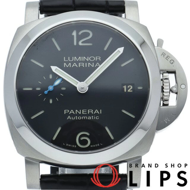 Panerai Luminor Marina Quaranta Warranty Period (2022.12) PAM01372 Box Warranty Band SS/Leather Watch Black Good Condition 