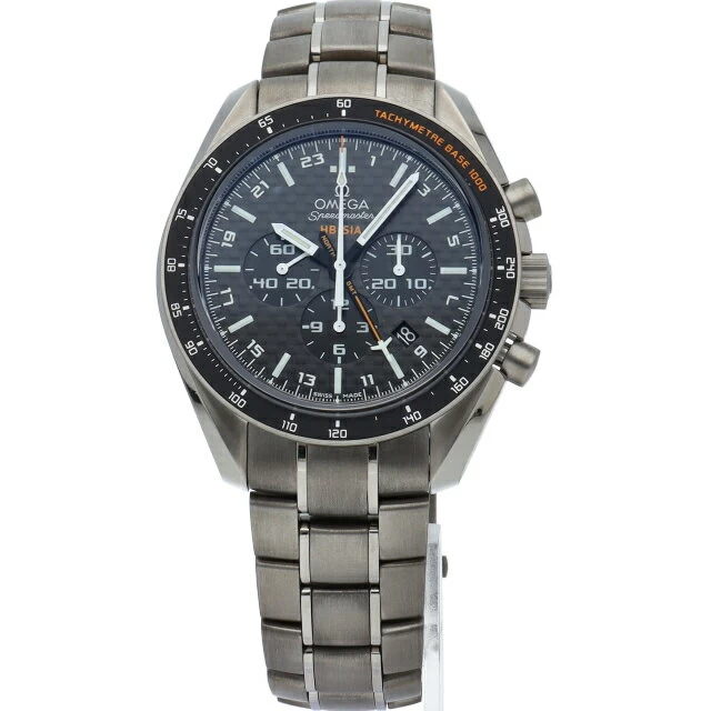Omega Speedmaster HB-SIA GMT Co-Axial Solar Impulse Warranty Period (2019.08) 321.90.44.52.01.001 Box Warranty Titanium Watch Black Good Condition