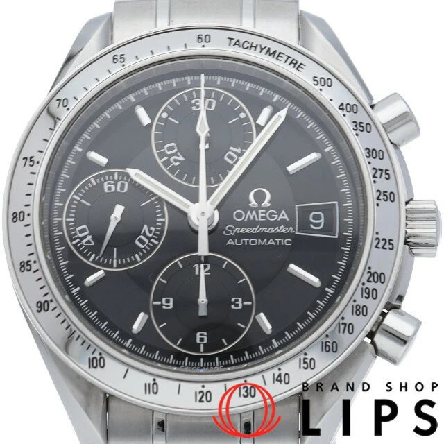 Omega Speedmaster Date 3513.50 Warranty SS Watch Black Finish Good Condition