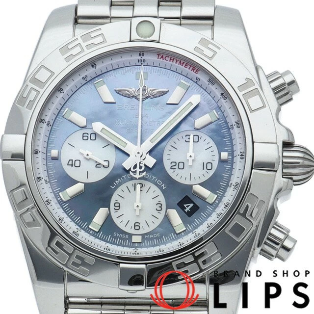 Breitling Chronomat 44 MOP Shell Japan Limited Edition 400 Pieces AB0110 (A011BWJPA) Box Warranty SS Watch Blue Shell Finished Good Condition