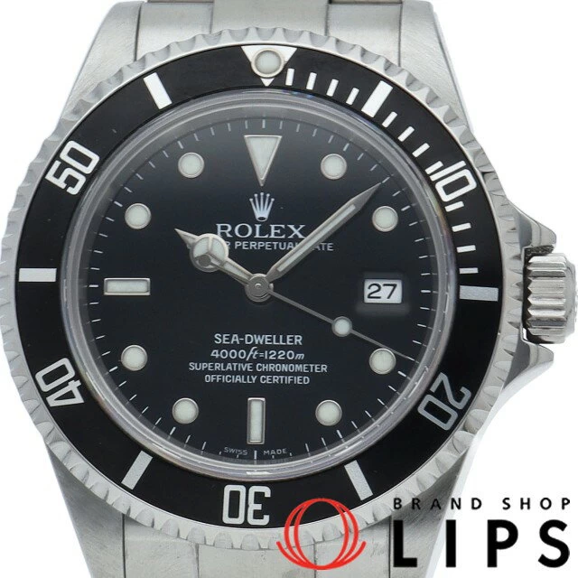 Rolex Sea-Dweller Sea-Dweller 16600 (Z) Box Warranty Certificate SS Watch Black Finished 2006 Beautiful