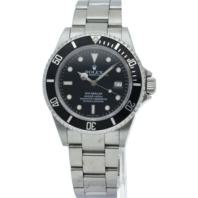 Rolex Sea-Dweller Sea-Dweller 16600 (Z) Box Warranty Certificate SS Watch Black Finished 2006 Beautiful