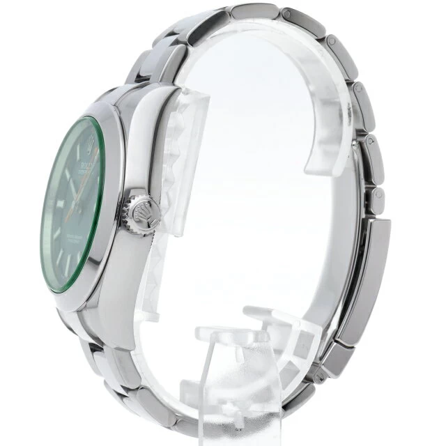 Rolex Milgauss Green Sapphire Z Blue Milgauss 116400GV (Random) Box Warranty SS Watch Blue Finish Beautiful