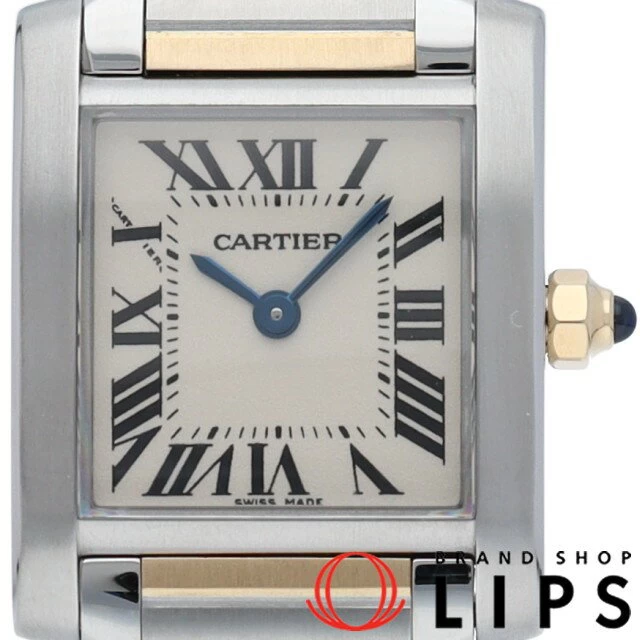 Cartier Tank Francaise Watch SM Combi Tank Francaise SM W51007Q4 Box Warranty K18YG/SS Ladies Watch White Finish Beautiful Item