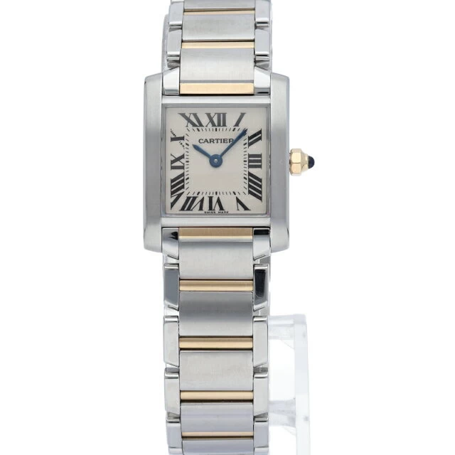 Cartier Tank Francaise Watch SM Combi Tank Francaise SM W51007Q4 Box Warranty K18YG/SS Ladies Watch White Finish Beautiful Item