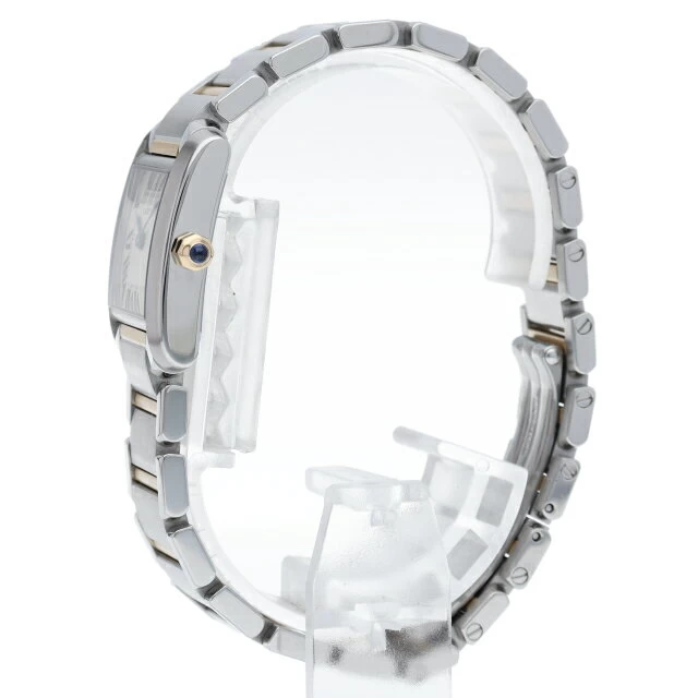 Cartier Tank Francaise Watch SM Combi Tank Francaise SM W51007Q4 Box Warranty K18YG/SS Ladies Watch White Finish Beautiful Item