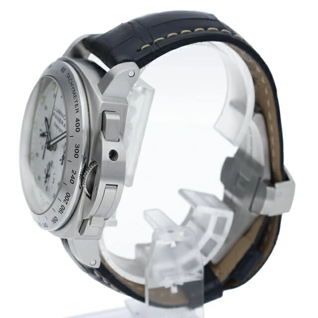 Panerai Luminor Chronograph Daylight Luminor Chronograph Daylight PAM00251 Box Warranty Band SS/Leather Watch White Finish, Beautiful