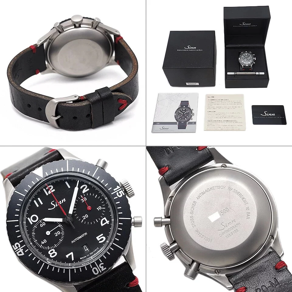 Sinn Jin Chronograph Limited to 500 pieces 158 Automatic SS x Leather Black 