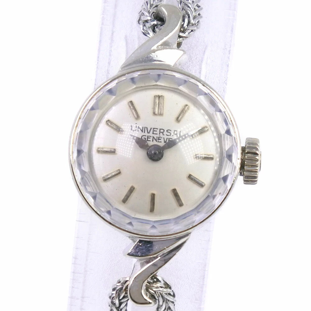 [Universal Genve] Universal Genve 14k White Gold x Stainless Steel Hand Winding Analog Display Ladies Silver Dial 