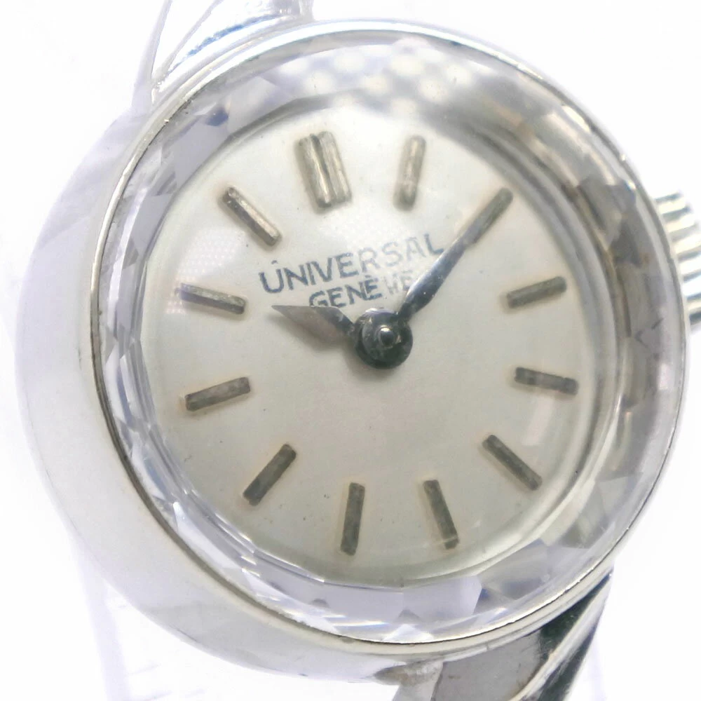 [Universal Genve] Universal Genve 14k White Gold x Stainless Steel Hand Winding Analog Display Ladies Silver Dial 