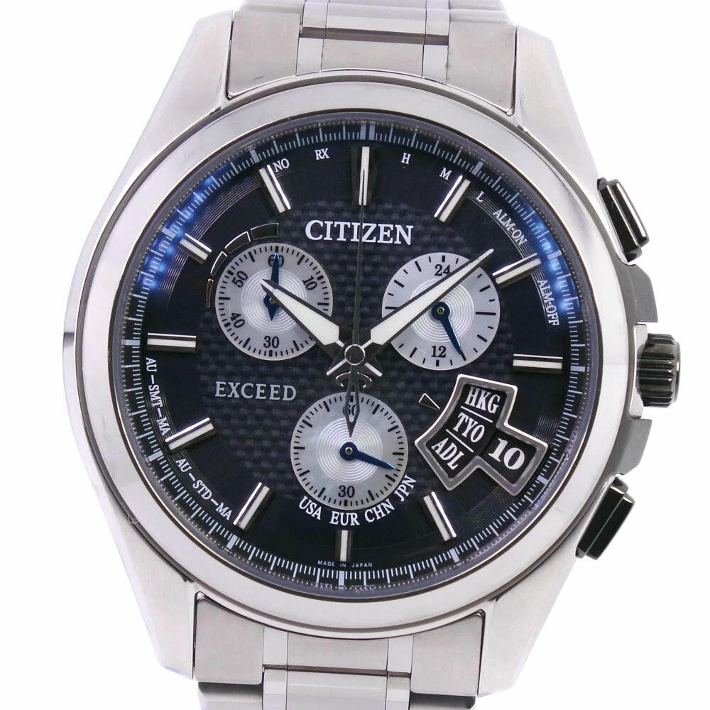 [CITIZEN] Citizen Exceed H610-T018521 Titanium Eco-Drive Chronograph Black Dial A-Rank