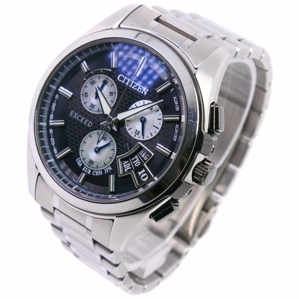 [CITIZEN] Citizen Exceed H610-T018521 Titanium Eco-Drive Chronograph Black Dial A-Rank