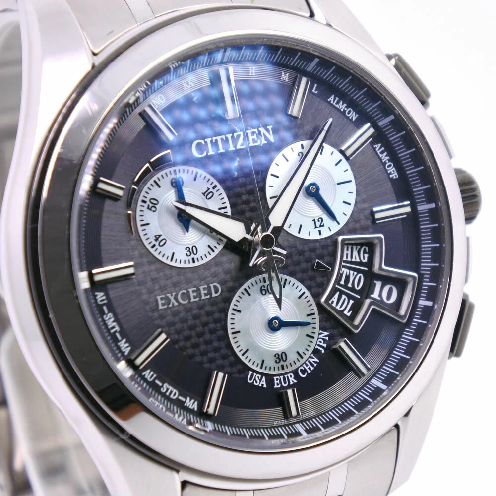 [CITIZEN] Citizen Exceed H610-T018521 Titanium Eco-Drive Chronograph Black Dial A-Rank