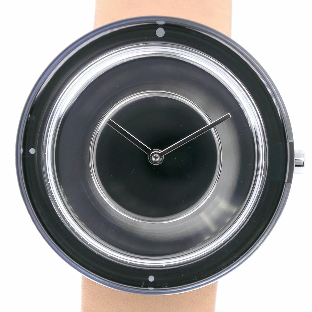[ISSEY MIYAKE] ISSEY MIYAKE Yoshioka Tokujin Design TOKUJIN YOSHIOKA VJ20-0120 Stainless Steel x Leather Silver Quartz Analog Display Unisex Silver Dial A Rank