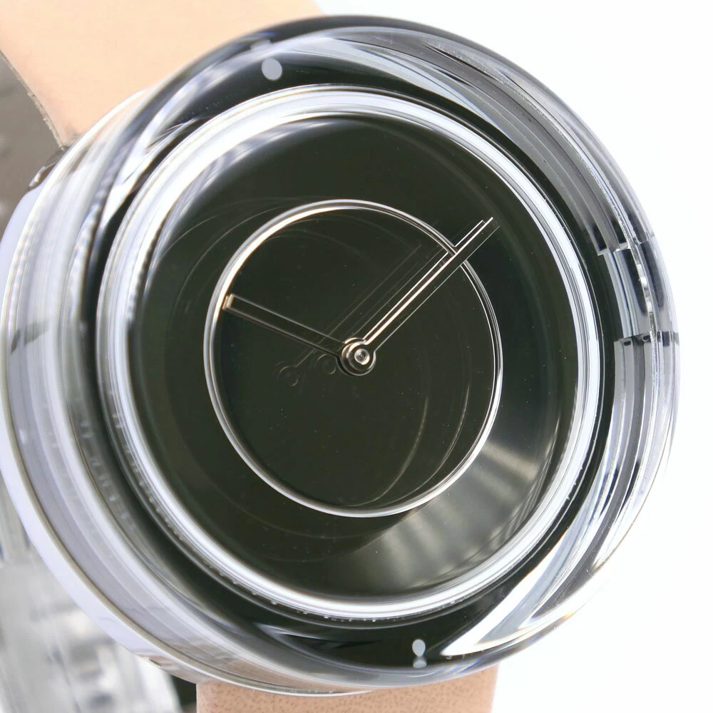 [ISSEY MIYAKE] ISSEY MIYAKE Yoshioka Tokujin Design TOKUJIN YOSHIOKA VJ20-0120 Stainless Steel x Leather Silver Quartz Analog Display Unisex Silver Dial A Rank