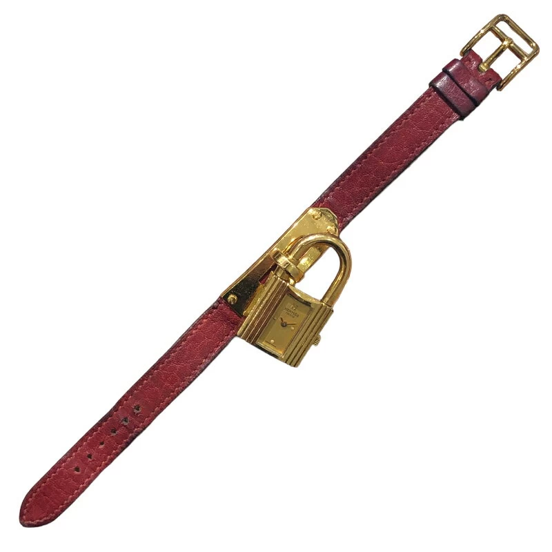 Hermes HERMES Kelly Watch KE1.201 ○U Engraved Gold Quartz Ladies 