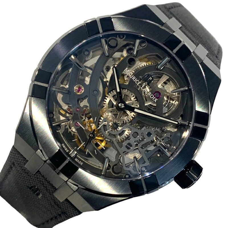 Maurice Lacroix MAURICE LACROIX Icon Automatic Skeleton Black Calypso Reprint Model AI6028-PVB01-030 Black 