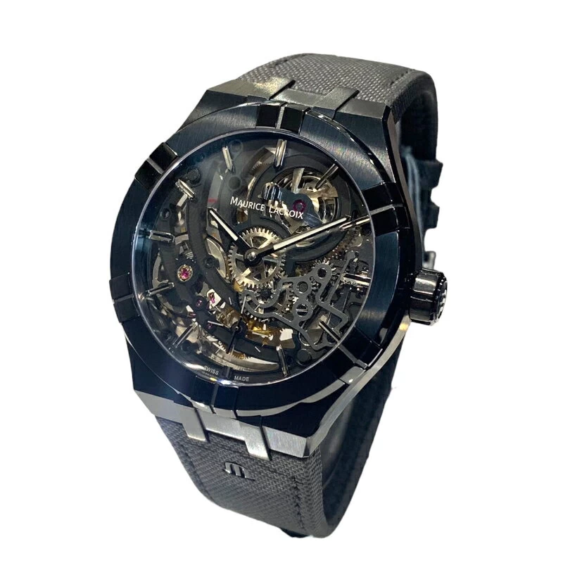 Maurice Lacroix MAURICE LACROIX Icon Automatic Skeleton Black Calypso Reprint Model AI6028-PVB01-030 Black 