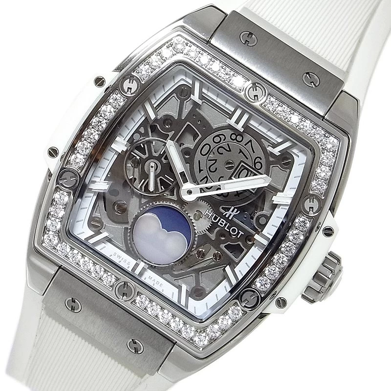 HUBLOT HUBLOT SPIRIT OF BIG BANG 647.NE.2070.RW.1204 WHITE TITANIUM/GENUINE BUCKLE RUBBER STRAP SELF-WINDING 