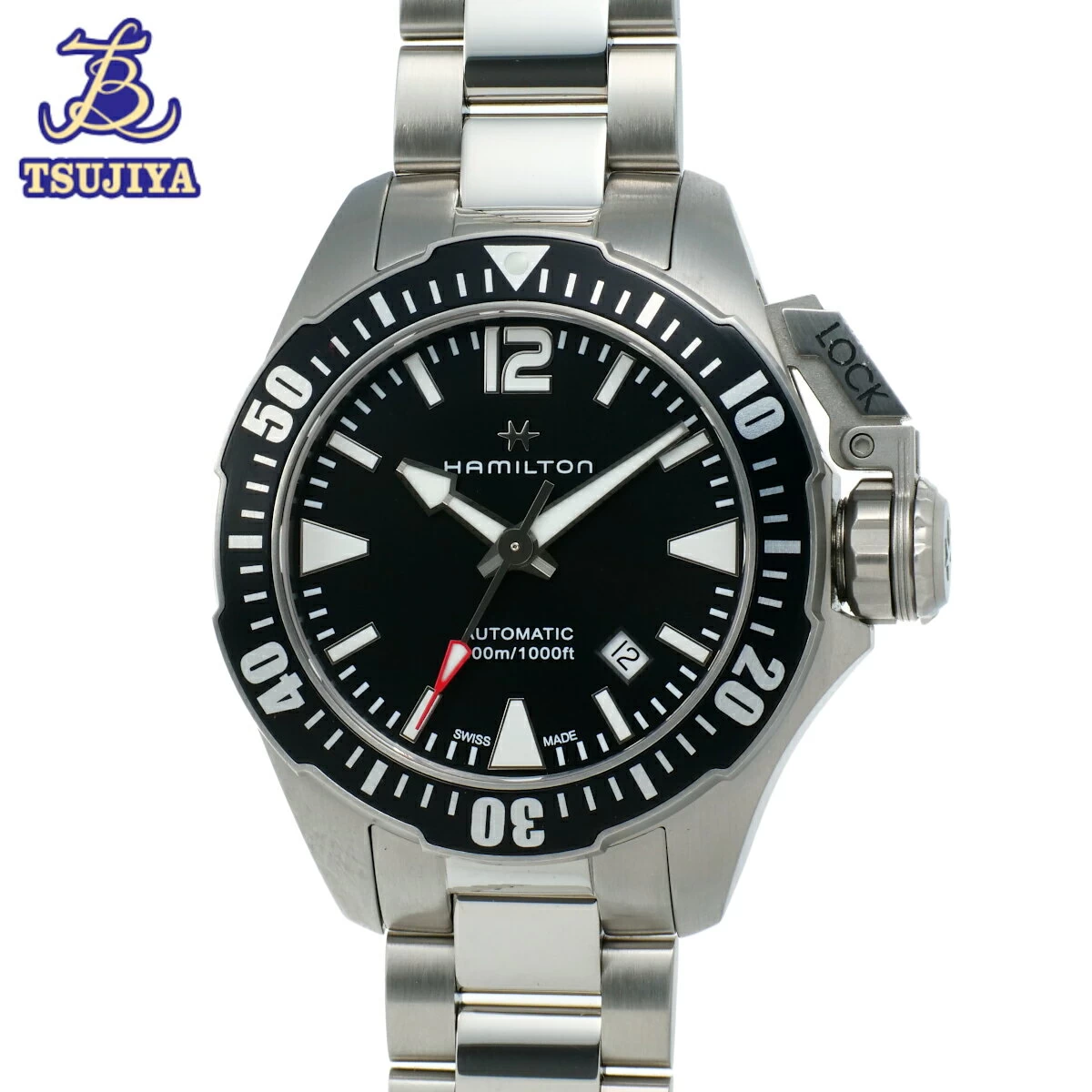 Almost Beautiful Item ★ Hamilton Khaki Navy Open Water Watch H77605135 Black Dial Automatic A [Tsujiya Pawn Shop W0903]