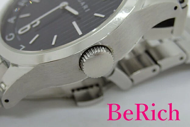 BVLGARI BVLGARI Solo Tempo ST 37 S Black Dial SS Breath Logo Analog Quartz QZ Watch BT2176