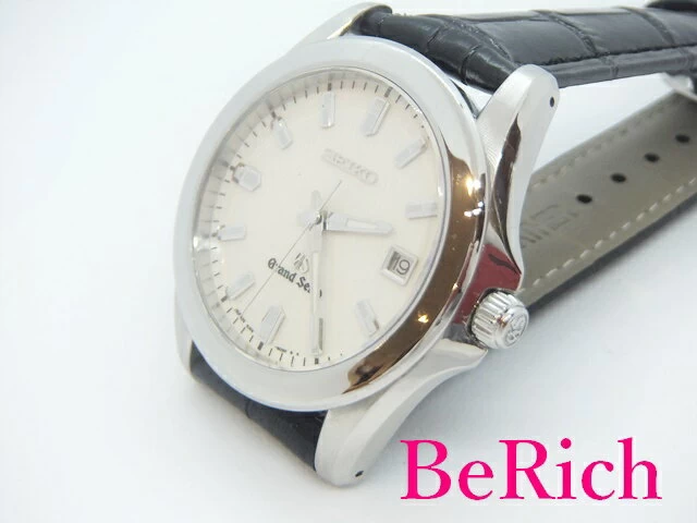 Grand Seiko Grand Seiko SBGF017 8J56-8020 Date White Dial SS Leather GS Quartz QZ sb647