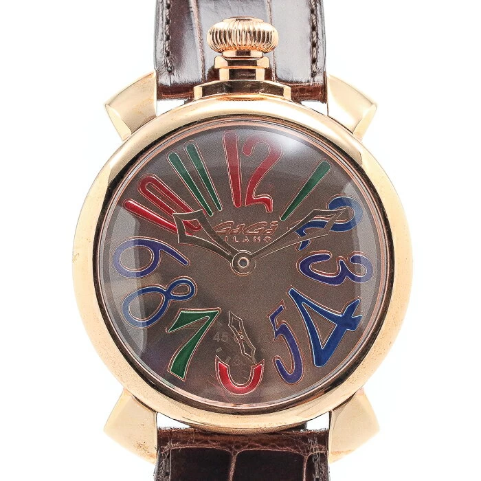 [Limited quantity gift available] Gaga Milano [GAGA MILANO] Manuale 48mm 5211.MIR.02S pink gold mirror stainless steel Manuale 48mm PINK