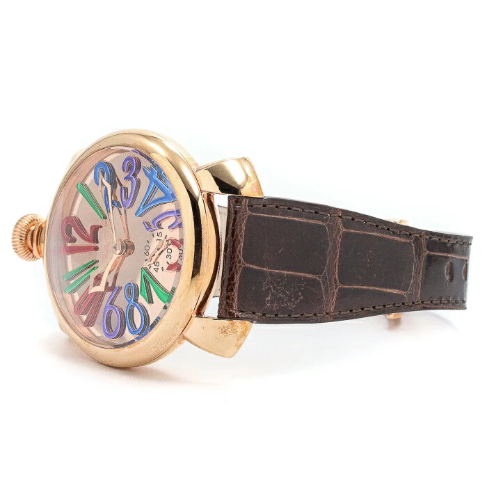 [Limited quantity gift available] Gaga Milano [GAGA MILANO] Manuale 48mm 5211.MIR.02S pink gold mirror stainless steel Manuale 48mm PINK