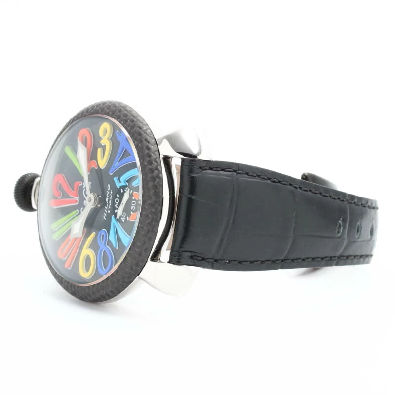 [Limited quantity gift available] Gaga Milano [GAGA MILANO] Manuale 48mm 5015.01S black stainless steel MANUALE 48MM BLACK SS (PVD) [ 