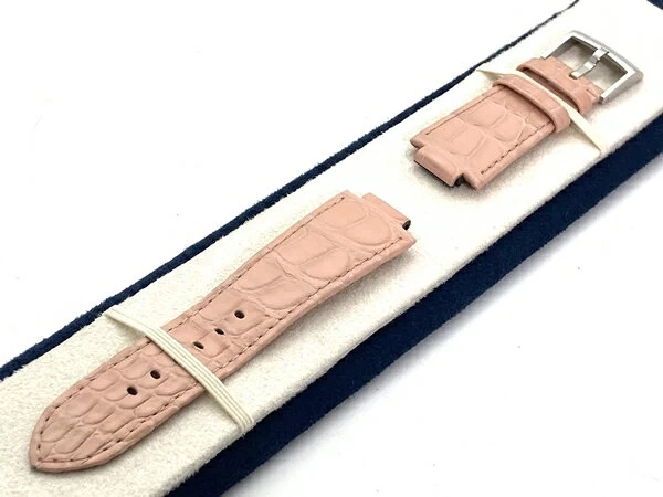 Louis Vuitton LV Tambour Genuine Replacement Belt/Buckle One-Touch R15083 Alligator Rose Pink Ladies Popular Brand XX20-24936AS