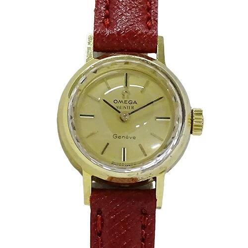 [Up to 10% OFF! [Until 01:59 on the 11th] Omega Omega Geneva Meister 511.122 Cal.620 Ladies Brand Cut Glass Hand Wound 750 Leather Antique 