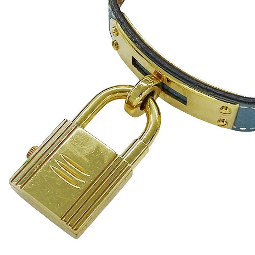 [Up to 10% OFF! [Until 01:59 on the 11th] Hermes HERMES Ladies Brand Kelly Watch Quartz QZ GP Leather KE1.201 Gold Blue □D 