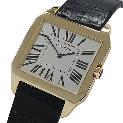 Cartier Cartier Brand Santos Dumont LM Hand Wound 750PG Pink Gold Leather W2006951 Polished 