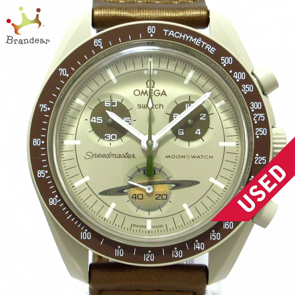 OMEGA (OMEGA) BIOCERAMIC MOONSWATCH/MISSION TO SATURN SWATCH COLLABORATION/BIOCERAMIC/VELCRO SAND BEIGE