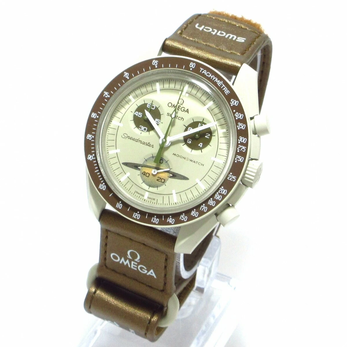 OMEGA (OMEGA) BIOCERAMIC MOONSWATCH/MISSION TO SATURN SWATCH COLLABORATION/BIOCERAMIC/VELCRO SAND BEIGE